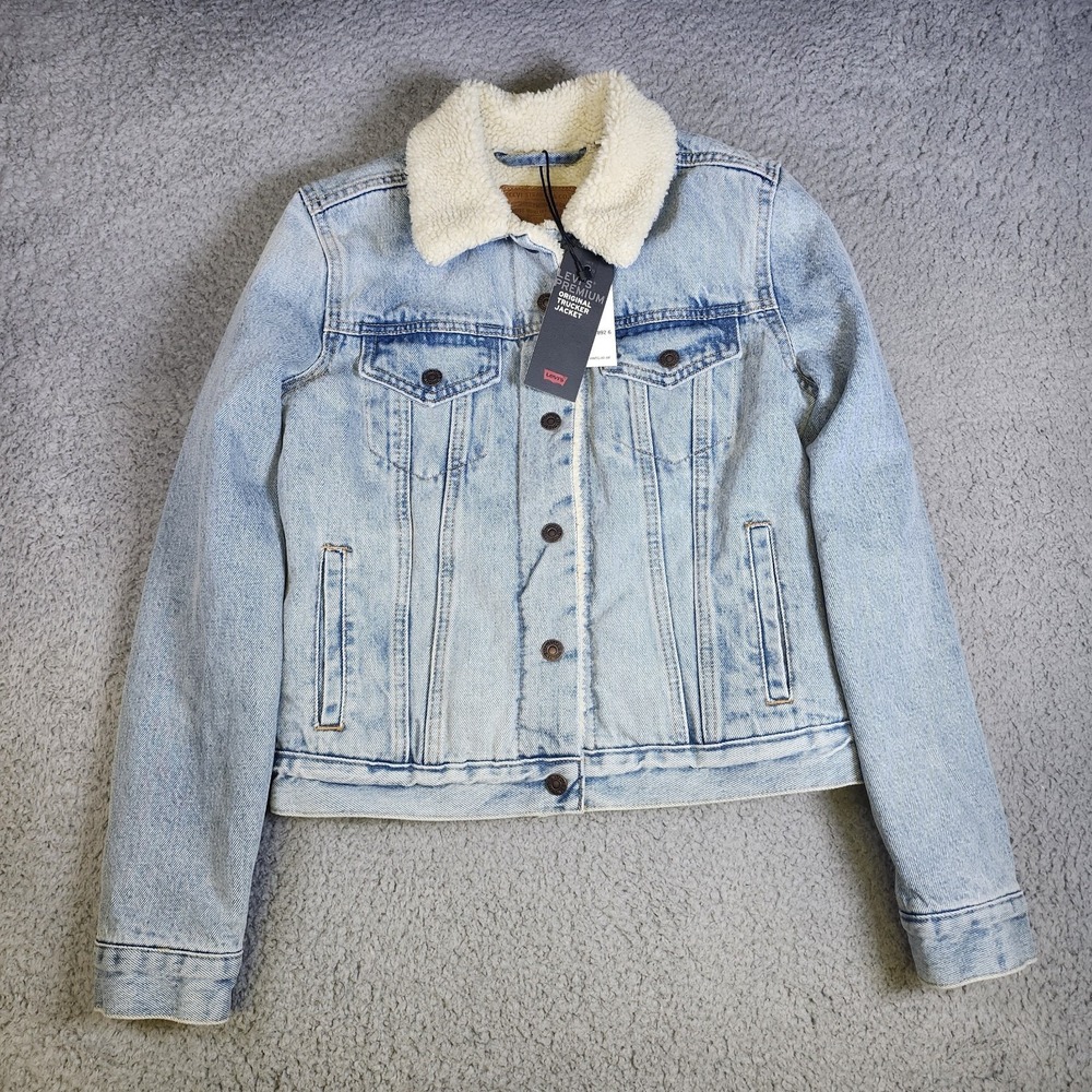 Levi's New Original Sherpa Trucker Denim Divided Blue‎ NWT Small